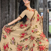 Laxmipati Amchoor 8137 Georgette Butti Chikoo Saree