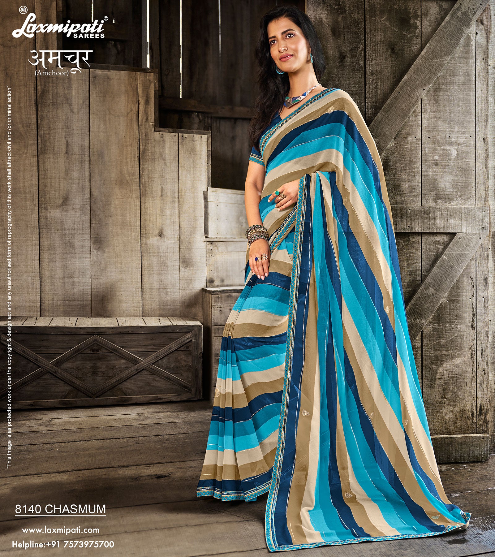 Laxmipati Amchoor 8140 Georgette Multicolor Saree