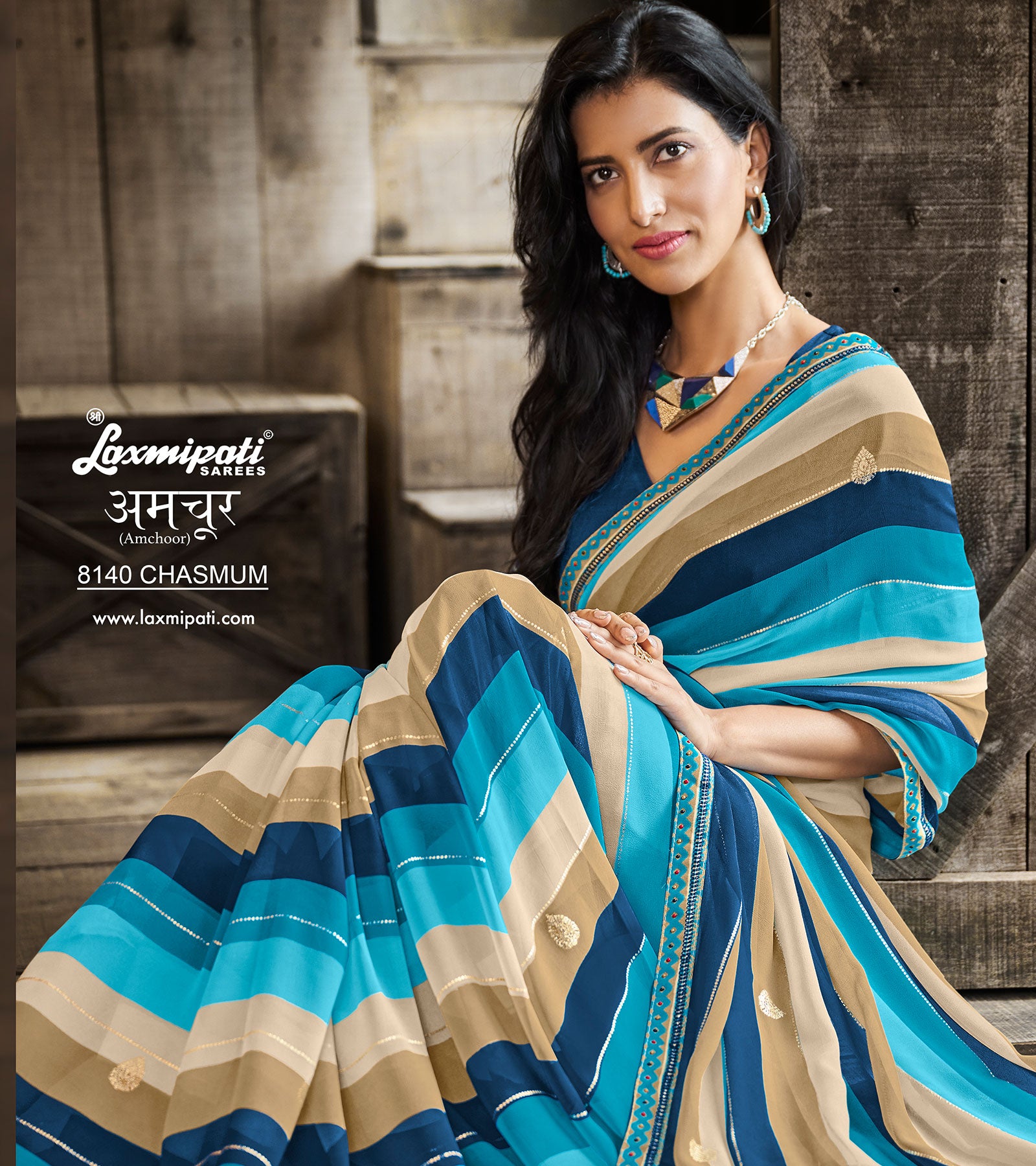 Laxmipati Amchoor 8140 Georgette Multicolor Saree