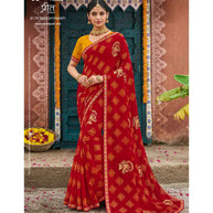 Laxmipati Preet 8178 Chiffon Georgette Red Saree