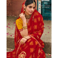 Laxmipati Preet 8178 Chiffon Georgette Red Saree