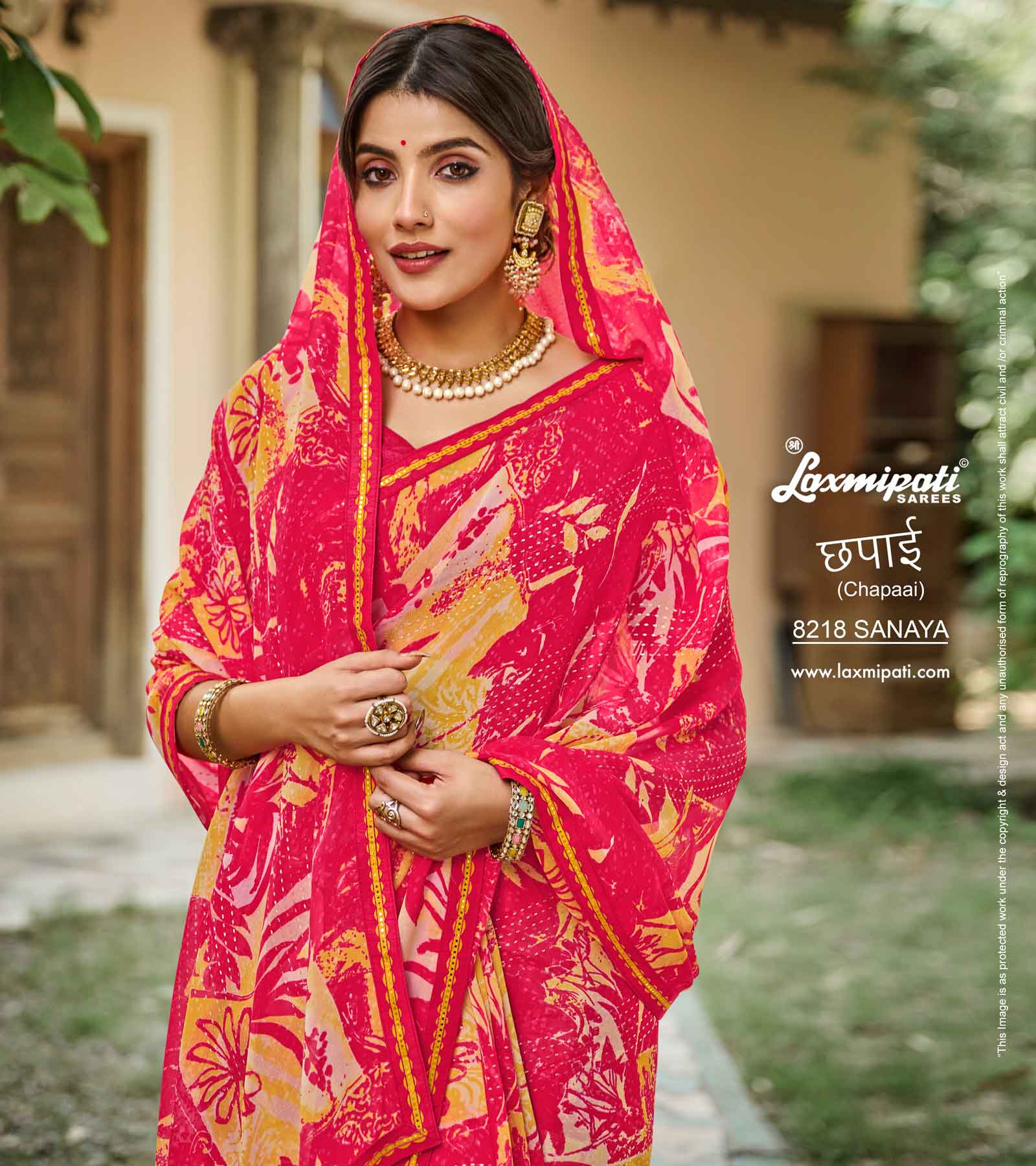 Laxmipati Chapaai 8218 Georgette Multicolor Saree