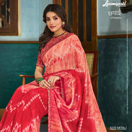 Laxmipati Chapaai 8220 Chiffon Butti Tomato Saree