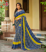 Laxmipati Chapaai 8222 Chiffon Checks Multicolor Saree