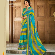 Laxmipati Chapaai 8231 Sparkle Chiffon Multicolor Saree