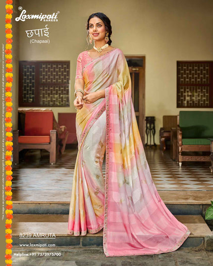 Laxmipati Chapaai 8239 Silk  Multicolor Shaded Saree