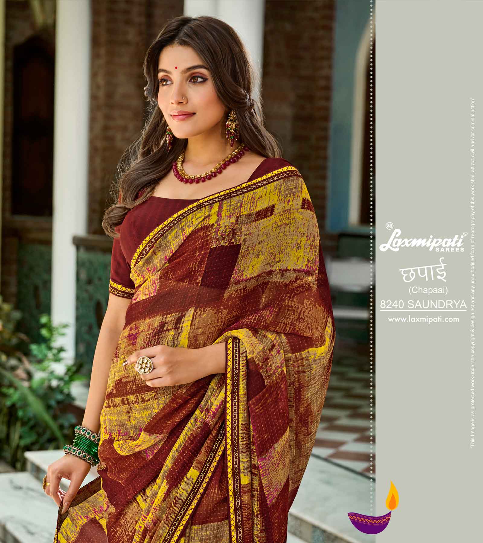 Laxmipati Chapaai 8240 Georgette Multicolor Saree