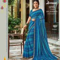 Laxmipati Chapaai 8241 Chiffon Royal Blue Saree