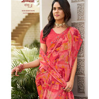 Laxmipati Ganga-2 8258 Georgette Multicolor Saree