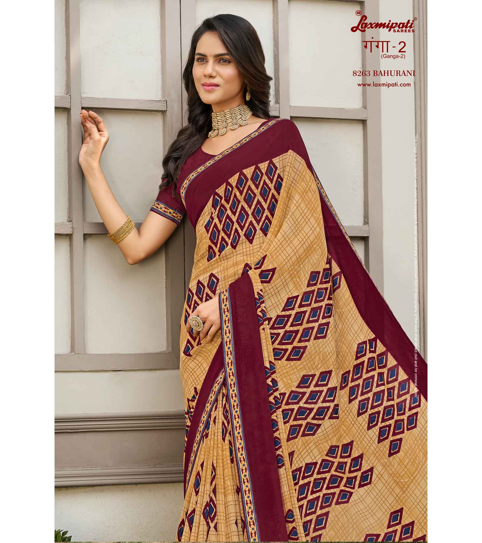 Laxmipati Ganga-2 8263 Georgette Multicolor Saree