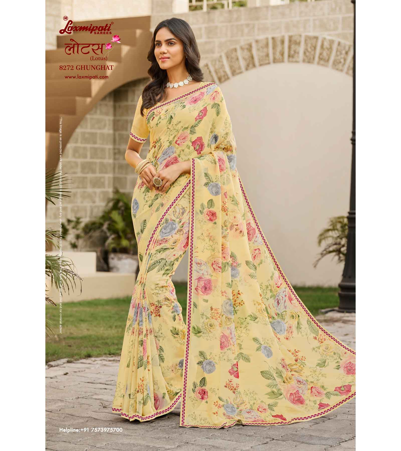 Laxmipati Lotus 8272 Georgette Multicolor Georgette Saree with Fancy Border