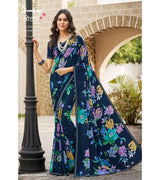 Laxmipati Lotus 8274 Georgette Multicolor Georgette Saree with Fancy Border