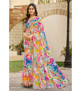 Laxmipati Lotus 8275 Georgette Multicolor Georgette Saree with Fancy Border