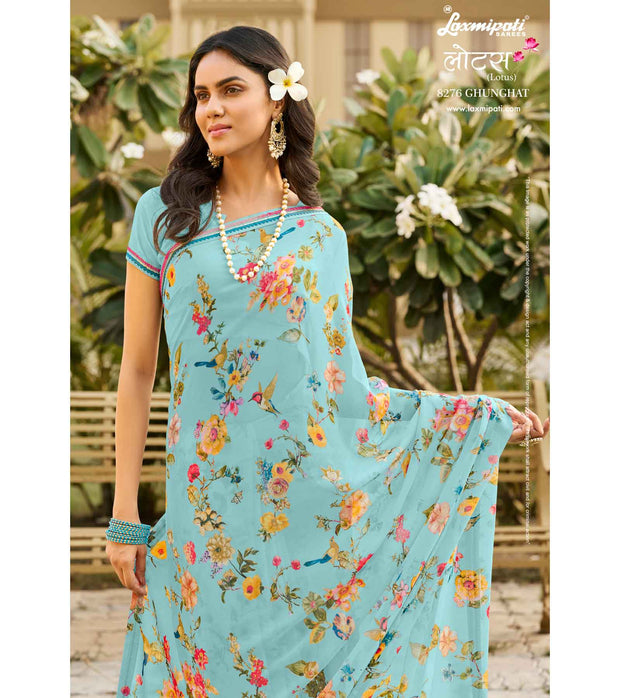 Laxmipati Lotus 8276 Georgette Multicolor Georgette Saree with Fancy Border