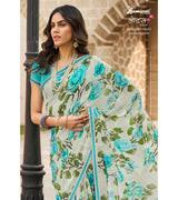 Laxmipati Lotus 8278 Georgette Multicolor Georgette Saree with Fancy Border