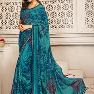 Laxmipati Balushahi 8284 Georgette Satin Border Rama Saree