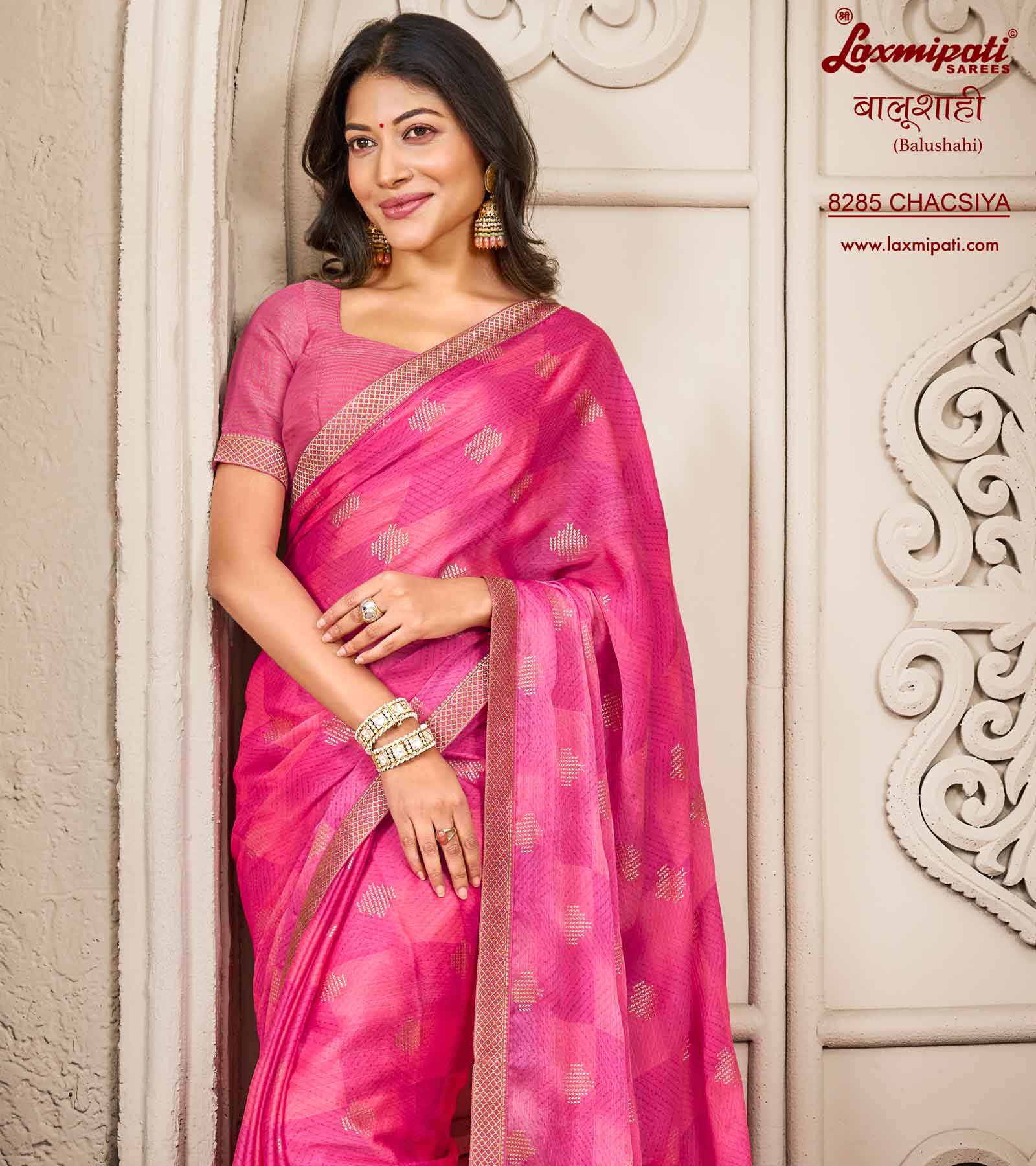 Rani Pink Party Wear Silk Saree - Heavy Work - SINGAAR