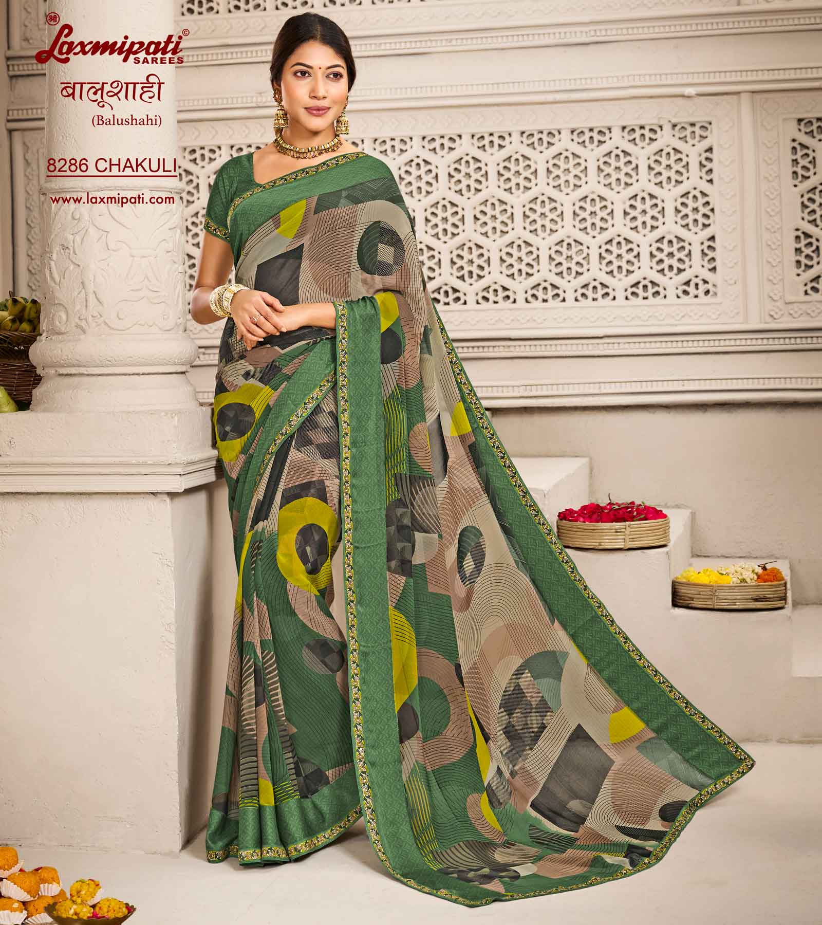 Laxmipati Balushahi 8286 Georgette Satin Multicolor Saree