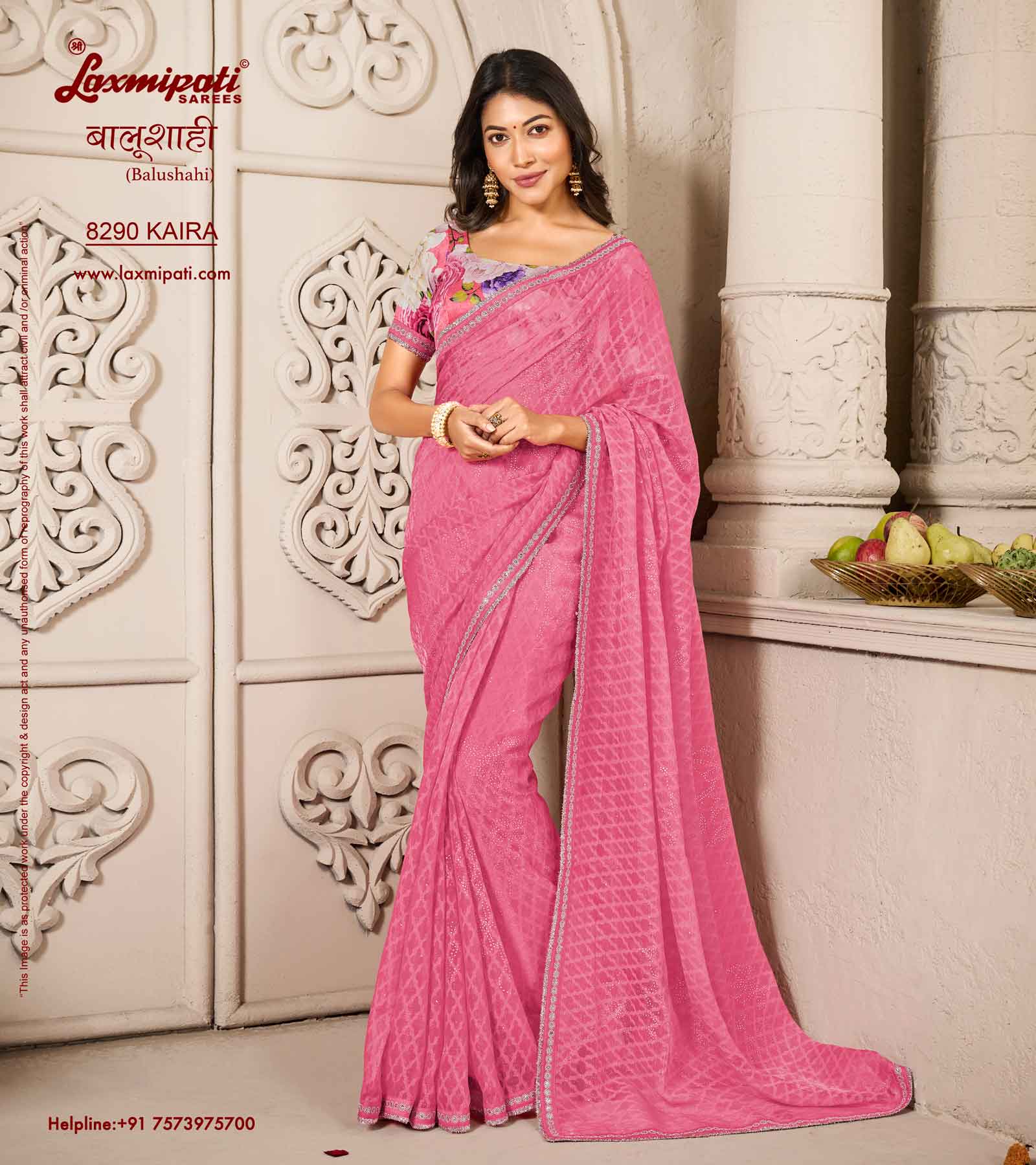 Laxmipati Balushahi 8290 Brasso Tomato Saree