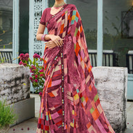 Laxmipati Rachna 8320 Georgette Magenta Saree