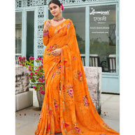 Laxmipati Rajnee 8325 Georgette Orange Saree
