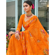 Laxmipati Rajnee 8325 Georgette Orange Saree