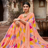 Laxmipati Janki 8344 Georgette Satin Multicolor Saree