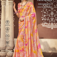 Laxmipati Janki 8356 Chiffon Tasab Multicolor Saree