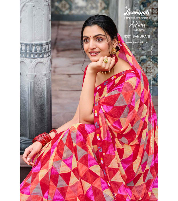 Laxmipati Mahima 8371 Georgette Multicolor Saree