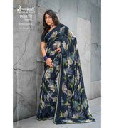 Laxmipati Sangini 8376 Georgette with Satin Patta Multicolor Saree