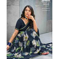 Laxmipati Sangini 8376 Georgette with Satin Patta Multicolor Saree