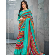 Laxmipati Sangini 8378 Georgette with Satin Patta Multicolor Saree