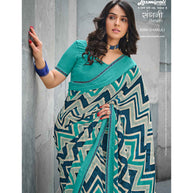 Laxmipati Sangini 8384 Georgette with Satin Patta Multicolor Saree