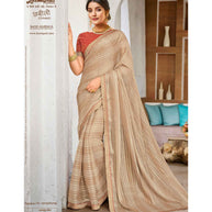 Laxmipati  Chhabili 8408 Sparkle Chiffon Chikoo Saree