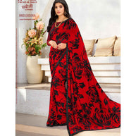 Laxmipati  Chhabili 8409 Georgette Red & Black Saree