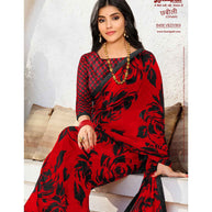 Laxmipati  Chhabili 8409 Georgette Red & Black Saree