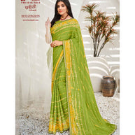Laxmipati  Chhabili 8410 Chiffon Tasab Olive Green Saree
