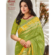 Laxmipati  Chhabili 8410 Chiffon Tasab Olive Green Saree