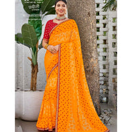 Laxmipati Chhabili 8411 Chiffon Gold Saree