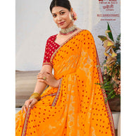 Laxmipati Chhabili 8411 Chiffon Gold Saree