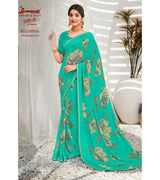 Laxmipati Chhabili 8414 Georgette with Satin Patta Light Rama Saree