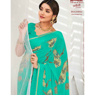 Laxmipati Chhabili 8414 Georgette with Satin Patta Light Rama Saree