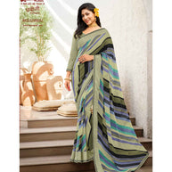 Laxmipati Chhabili 8415 Georgette with Satin Patta Multicolor Saree