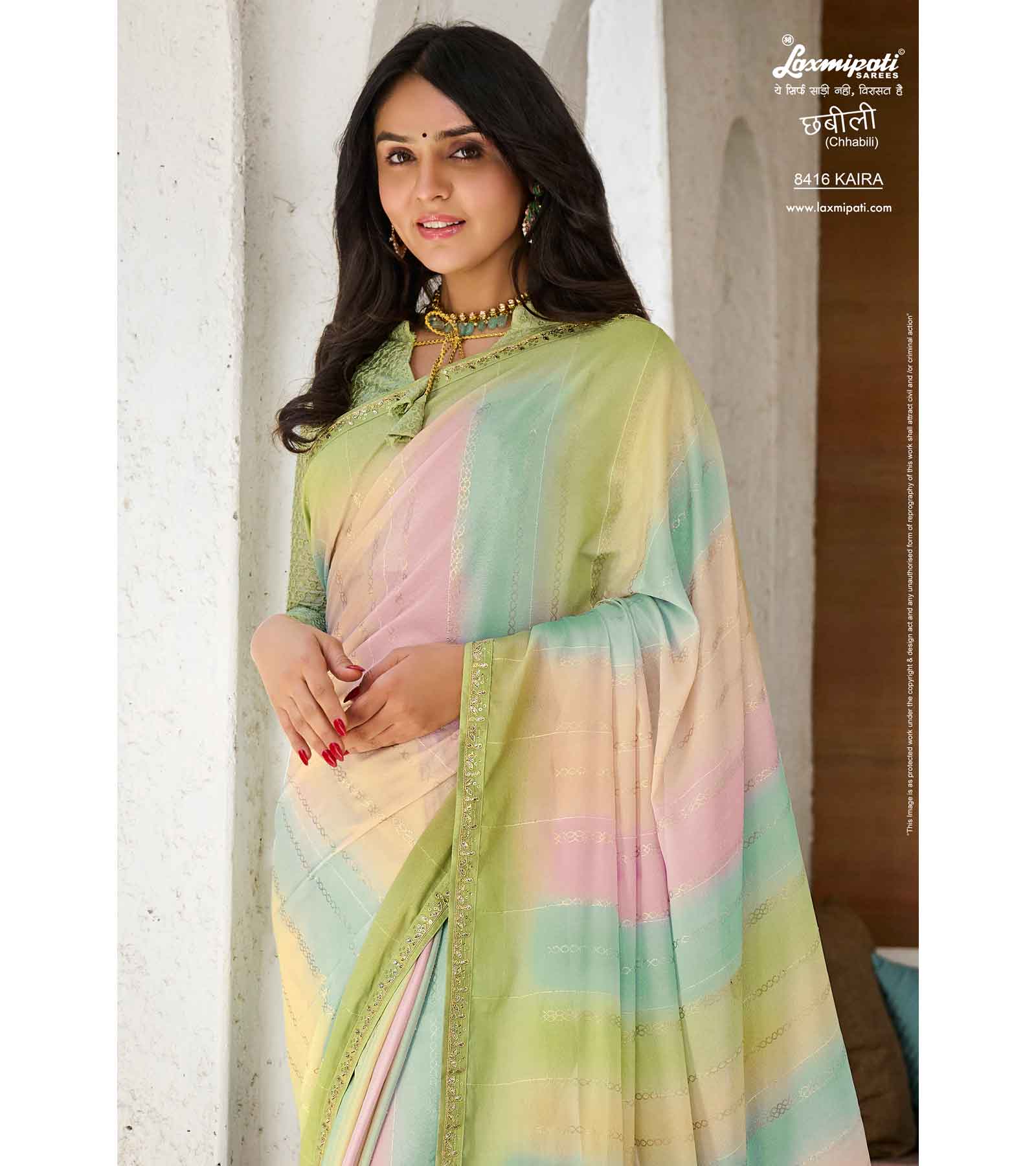 Laxmipati Chhabili 8416 Silk Base Multicolor Saree