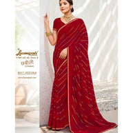Laxmipati Chhabili 8417 Georgette with Satin Patta Maroon Saree