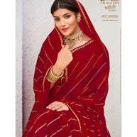 Laxmipati Chhabili 8417 Georgette with Satin Patta Maroon Saree