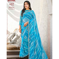 Laxmipati Chhabili 8420 Chiffon Butti Sky Blue Saree
