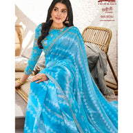Laxmipati Chhabili 8420 Chiffon Butti Sky Blue Saree