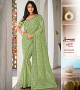 Laxmipati Chhabili 8421 Brasso Olive Green Saree