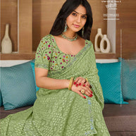 Laxmipati Chhabili 8421 Brasso Olive Green Saree